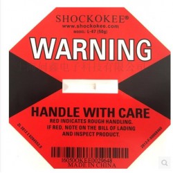 上海防震標簽、防傾斜標簽、SHOCKOKEE,上海問鑫電子