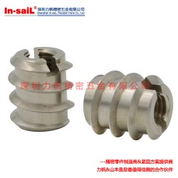 專業(yè)供應(yīng)銅零件用自攻螺套，開槽型內(nèi)外牙螺套，高品質(zhì)碳鋼鍍鋅