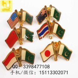 生產(chǎn)各國旗徽章、中國國旗徽章、交叉國旗襟章